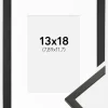 Ramme Galant Sort 13x18 cm - Passepartout Hvid 3,5x5 inches