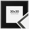 Ramme Galant Sort 30x30 cm - Passepartout Sort 8x8 inches