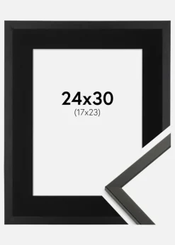 Ramme Galant Sort 24x30 cm - Passepartout Sort 18x24 cm