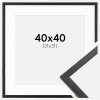 Ramme Galant Sort 40x40 cm - Passepartout Hvid 32x32 cm