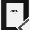 Ramme Galant Sort 30x40 cm - Passepartout Sort 20x28 cm