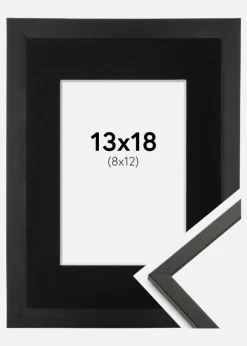 Ramme Galant Sort 13x18 cm - Passepartout Sort 9x13 cm