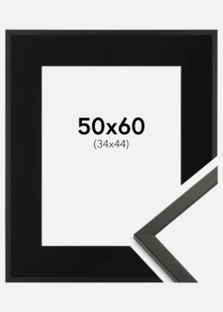 Ramme Galant Sort 50x60 cm - Passepartout Sort 35x45 cm