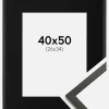 Ramme Galant Sort 40x50 cm - Passepartout Sort 27x35 cm