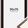 Ramme Galant Valnød 50x70 cm - Passepartout Sort 42x59,4 cm (A2)