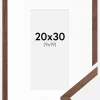Ramme Galant Valnød 20x30 cm - Passepartout Hvid 10x20 cm
