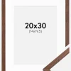 Ramme Galant Valnød 20x30 cm - Passepartout Hvid 15x21 cm (A5)