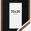 Ramme Galant Valnød 20x30 cm - Passepartout Sort 10x20 cm