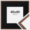 Ramme Galant Valnød 40x40 cm - Passepartout Sort 25x25 cm