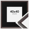 Ramme Globe Espresso 40x40 cm - Passepartout Sort 25x25 cm