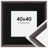 Ramme Globe Espresso 40x40 cm - Passepartout Sort 10x10 inches