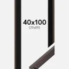 Ramme Globe Espresso 40x100 cm - Passepartout Sort 30x90 cm