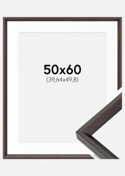 Ramme Globe Espresso 50x60 cm - Passepartout Hvid 16x20 inches