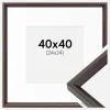 Ramme Globe Espresso 40x40 cm - Passepartout Hvid 25x25 cm