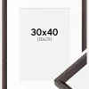 Ramme Globe Espresso 30x40 cm - Passepartout Hvid 21x30 cm