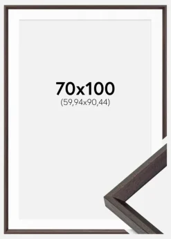 Ramme Globe Espresso 70x100 cm - Passepartout Hvid 24x36 inches
