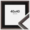 Ramme Globe Espresso 40x40 cm - Passepartout Sort 32x32 cm