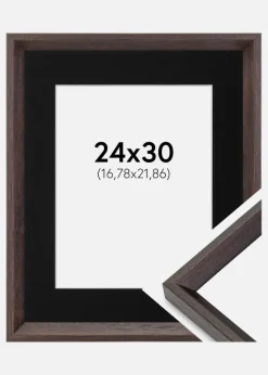 Ramme Globe Espresso 24x30 cm - Passepartout Sort 7x9 inches