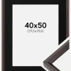 Ramme Globe Espresso 40x50 cm - Passepartout Sort 12x16 inches