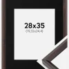Ramme Globe Espresso 28x35 cm - Passepartout Sort 8x10 inches