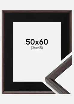 Ramme Globe Espresso 50x60 cm - Passepartout Sort 37x46 cm