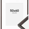Ramme Globe Espresso 50x60 cm - Passepartout Hvid 35x45 cm