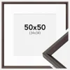 Ramme Globe Espresso 50x50 cm - Passepartout Hvid 35x35 cm