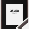 Ramme Globe Espresso 35x50 cm - Passepartout Sort 24x30 cm