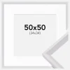 Ramme Globe Hvid 50x50 cm - Passepartout Hvid 35x35 cm