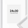 Ramme Globe Hvid 24x30 cm - Passepartout Hvid 6x8 inches