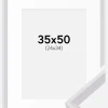 Ramme Globe Hvid 35x50 cm - Passepartout Hvid 25x35 cm