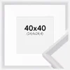 Ramme Globe Hvid 40x40 cm - Passepartout Hvid 10x10 inches