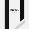 Ramme Globe Hvid 50x100 cm - Passepartout Sort 30x80 cm