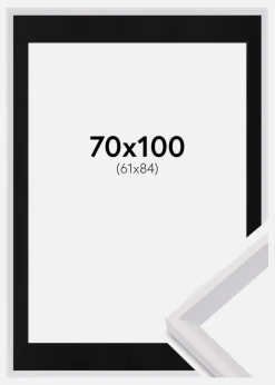 Ramme Globe Hvid 70x100 cm - Passepartout Sort 62x85 cm