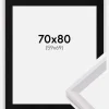Ramme Globe Hvid 70x70 cm - Passepartout Sort 60x70 cm
