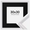 Ramme Globe Hvid 30x30 cm - Passepartout Sort 8x8 inches