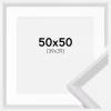 Ramme Globe Hvid 50x50 cm - Passepartout Hvid 40x40 cm