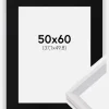 Ramme Globe Hvid 50x60 cm - Passepartout Sort 15x20 inches