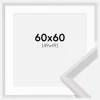 Ramme Globe Hvid 60x60 cm - Passepartout Hvid 50x50 cm