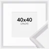 Ramme Globe Hvid 40x40 cm - Passepartout Hvid 25x25 cm