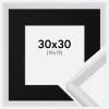 Ramme Globe Hvid 30x30 cm - Passepartout Sort 20x20 cm