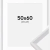 Ramme Globe Hvid 50x60 cm - Passepartout Hvid 40x50 cm