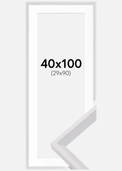 Ramme Globe Hvid 40x100 cm - Passepartout Hvid 30x91 cm
