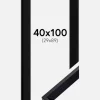 Ramme Globe Sort 40x100 cm - Passepartout Sort 30x90 cm