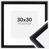 Ramme Globe Sort 30x30 cm - Passepartout Hvid 8x8 inches