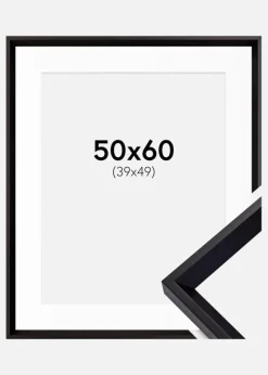 Ramme Globe Sort 50x60 cm - Passepartout Hvid 40x50 cm