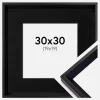 Ramme Globe Sort 30x30 cm - Passepartout Sort 20x20 cm