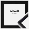 Ramme Globe Sort 60x60 cm - Passepartout Sort 50x50 cm