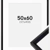 Ramme Globe Sort 50x60 cm - Passepartout Hvid 15x20 inches