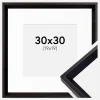 Ramme Globe Sort 30x30 cm - Passepartout Hvid 20x20 cm